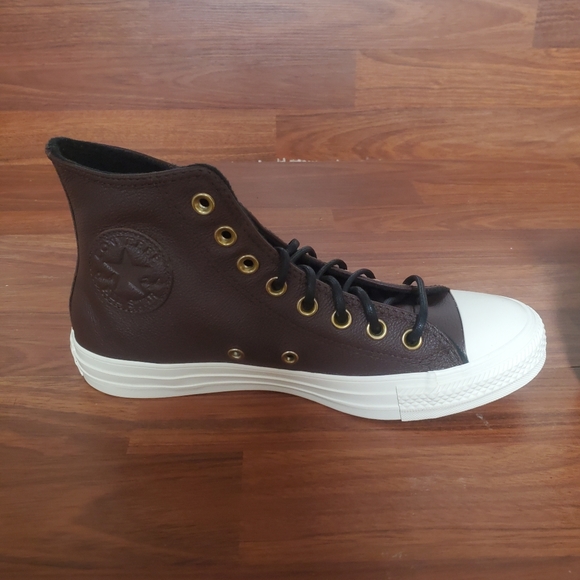 Converse Brown Leather Hightop Sneakers Size 13 NIB